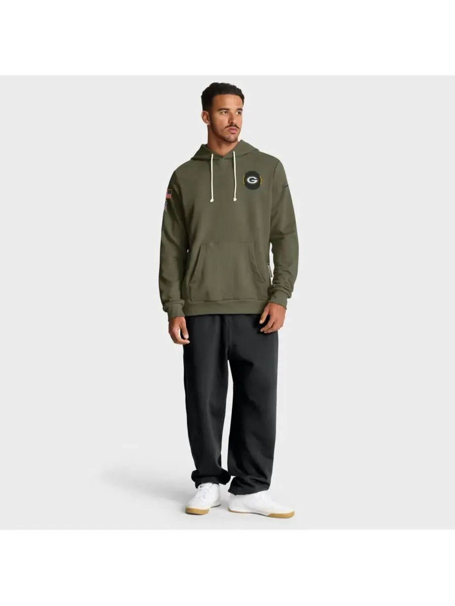 Nike Мужская толстовка оливкового цвета Green Bay Packers 2025 Salute to Service Sideline Standard — изображение 3 из 5