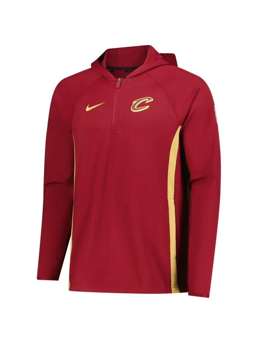 Мужская винная толстовка Cleveland Cavaliers Authentic On Court Zone Quarter-Zip Dri-FIT с — изображение 2 из 3, красный