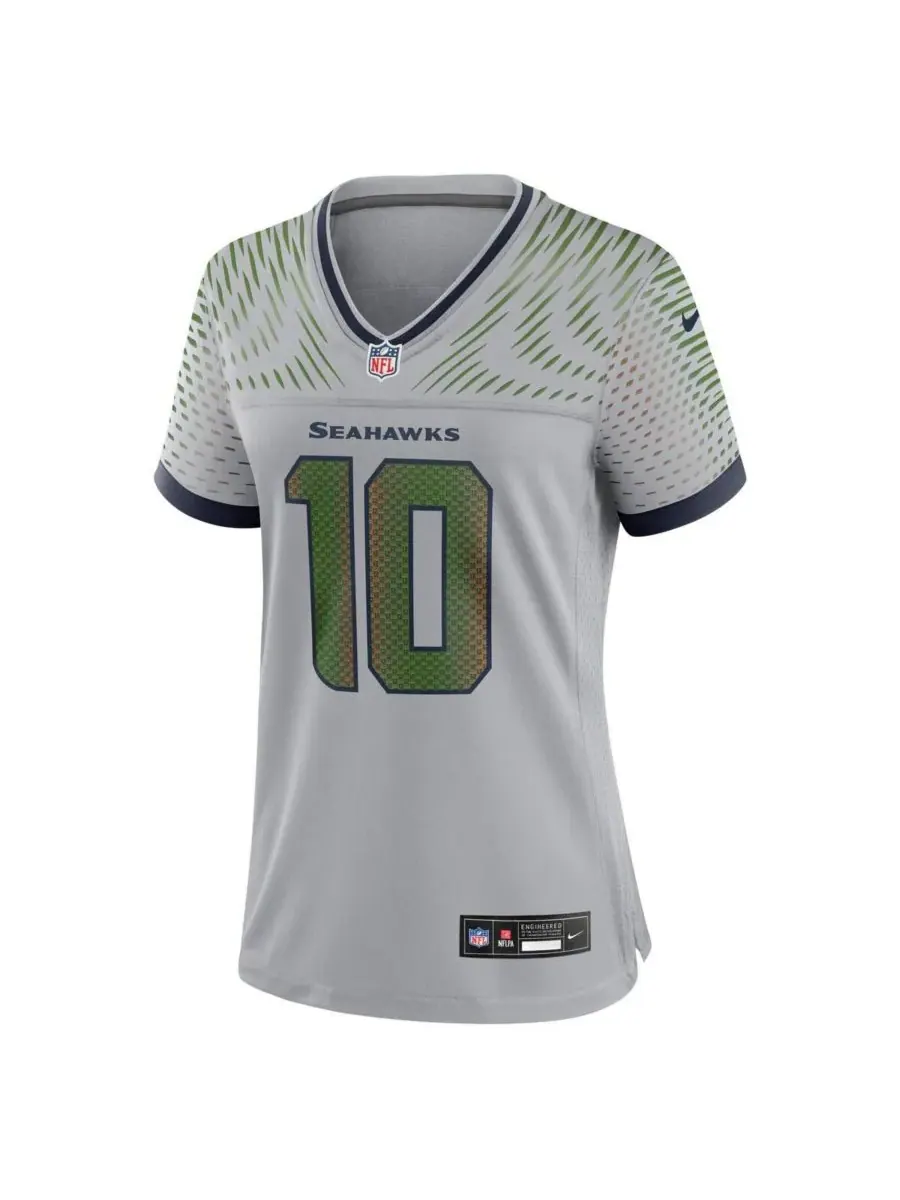 Nike Женская игровая футболка Cooper Kupp Wolf Gray Seattle Seahawks из коллекции Rivalries 2025 — изображение 2 из 3, серый