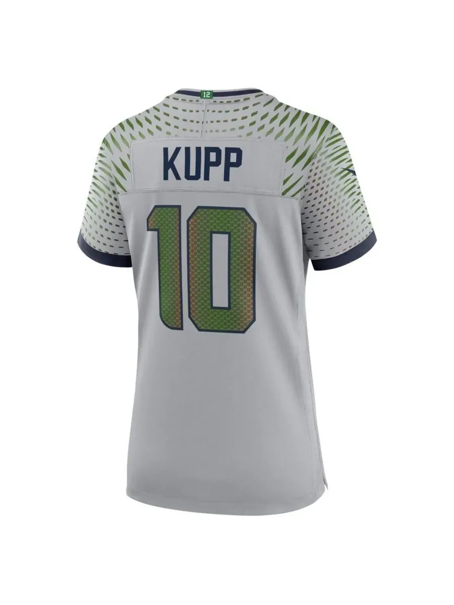 Nike Женская игровая футболка Cooper Kupp Wolf Gray Seattle Seahawks из коллекции Rivalries 2025 — изображение 3 из 3, серый