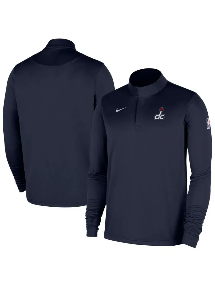 Nike Мужская темно-синяя толстовка Washington Wizards 2025/26 Authentic Coaches Quarter-Zip Dri-Fit
