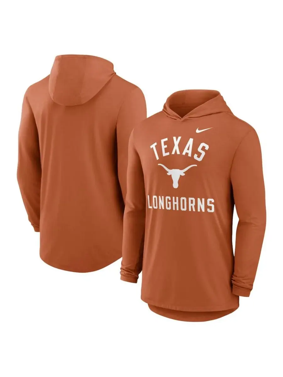 Nike Мужская футболка с длинными рукавами Texas Orange Texas Longhorns Classic Arch Tri-Blend