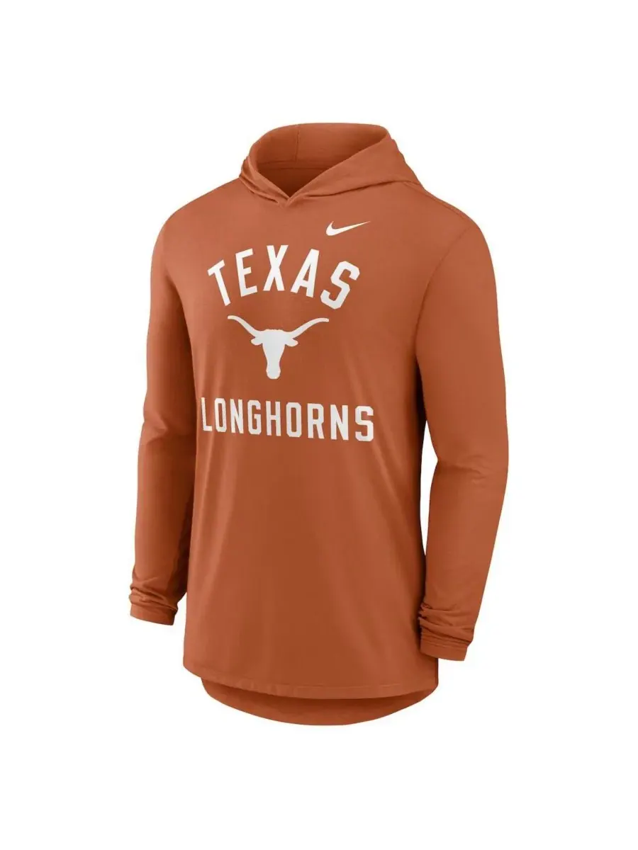 Nike Мужская футболка с длинными рукавами Texas Orange Texas Longhorns Classic Arch Tri-Blend — изображение 2 из 3, оранжевый