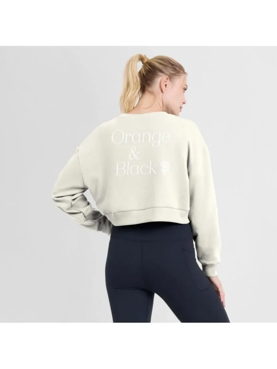 Fanatics Женская кремовая укороченная толстовка-пуловер San Francisco Giants Relax Studio — изображение 4 из 5, бежевый
