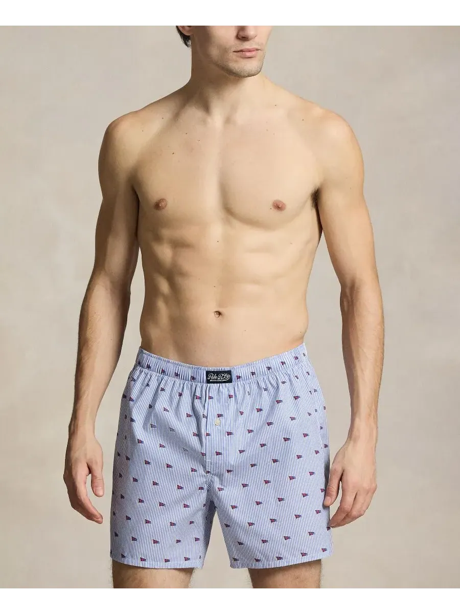 Мужские классические тканые боксерские трусы Polo Ralph Lauren, Pennant Flag Stripe