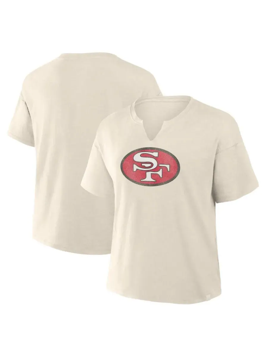 Fanatics Женская кремовая футболка San Francisco 49ers Trick Play Slub Boxy