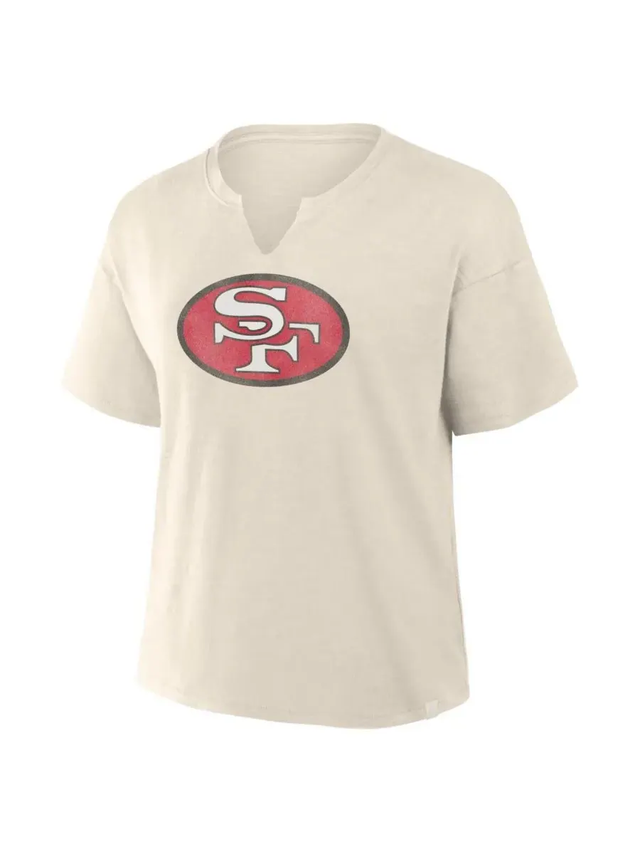 Fanatics Женская кремовая футболка San Francisco 49ers Trick Play Slub Boxy — изображение 2 из 3, бежевый
