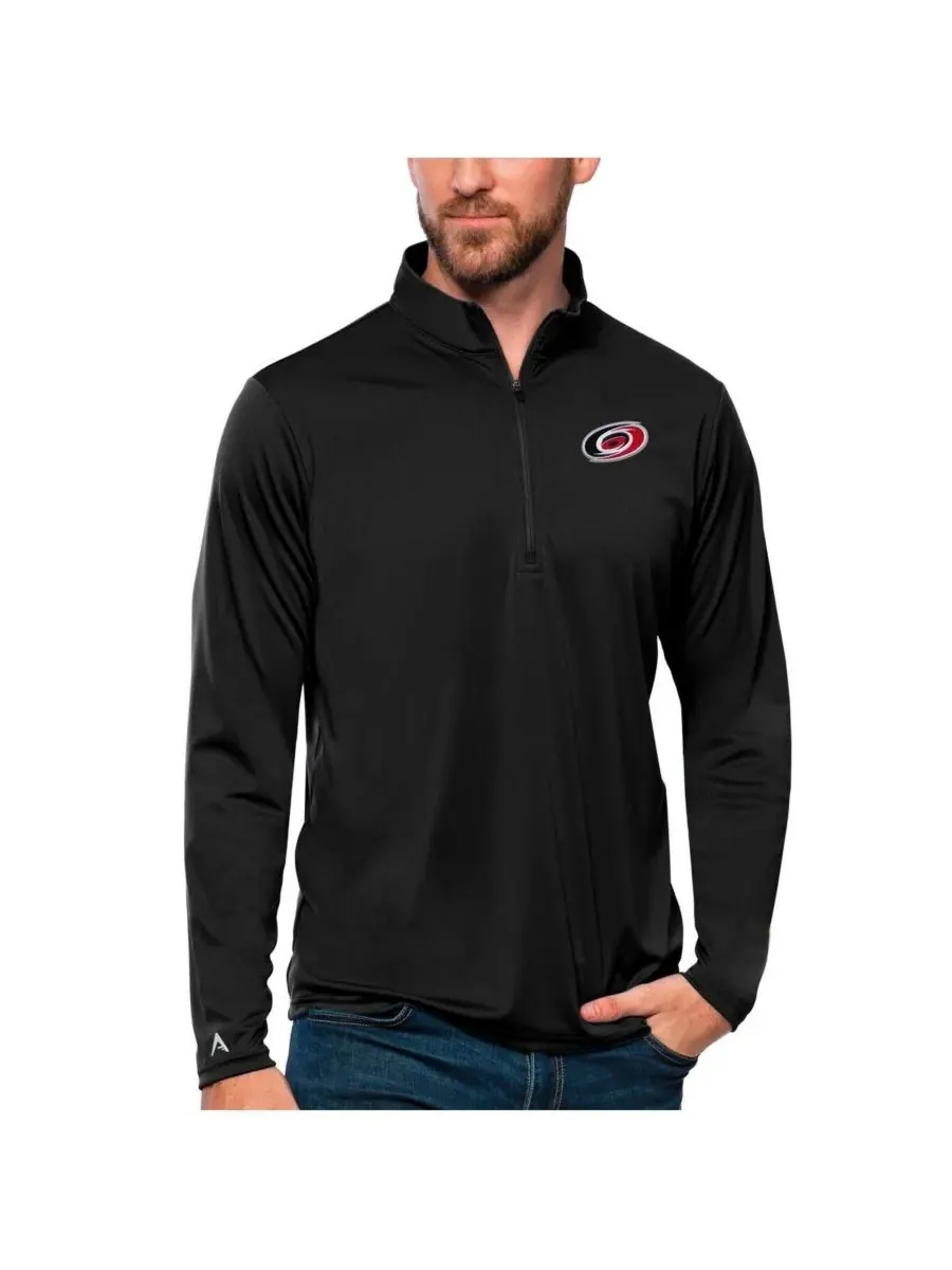 Antigua Мужская черная толстовка на молнии с символикой команды Carolina Hurricanes Tribute