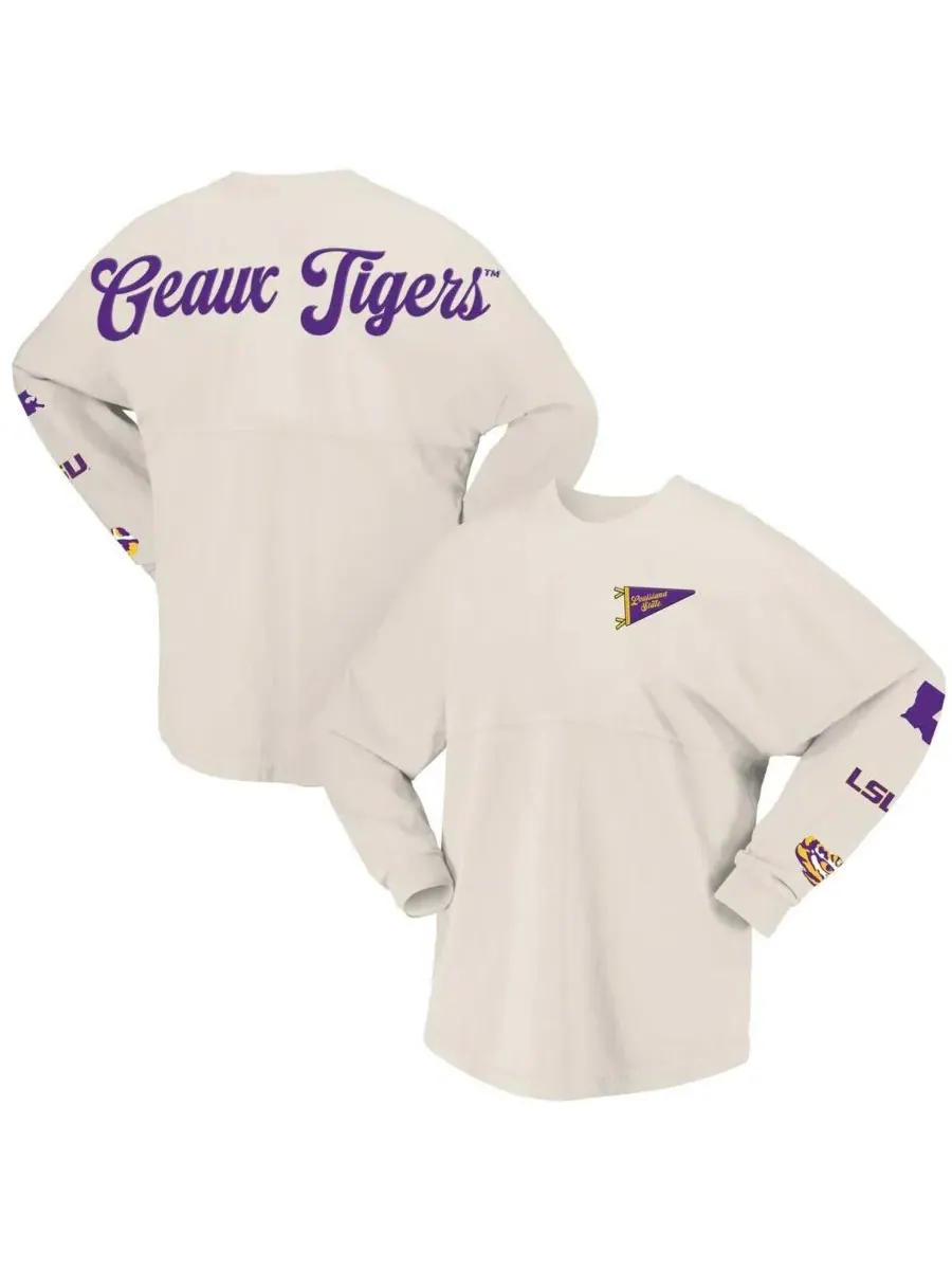 Женская футболка с длинным рукавом Natural LSU Tigers Local Spirit Jersey