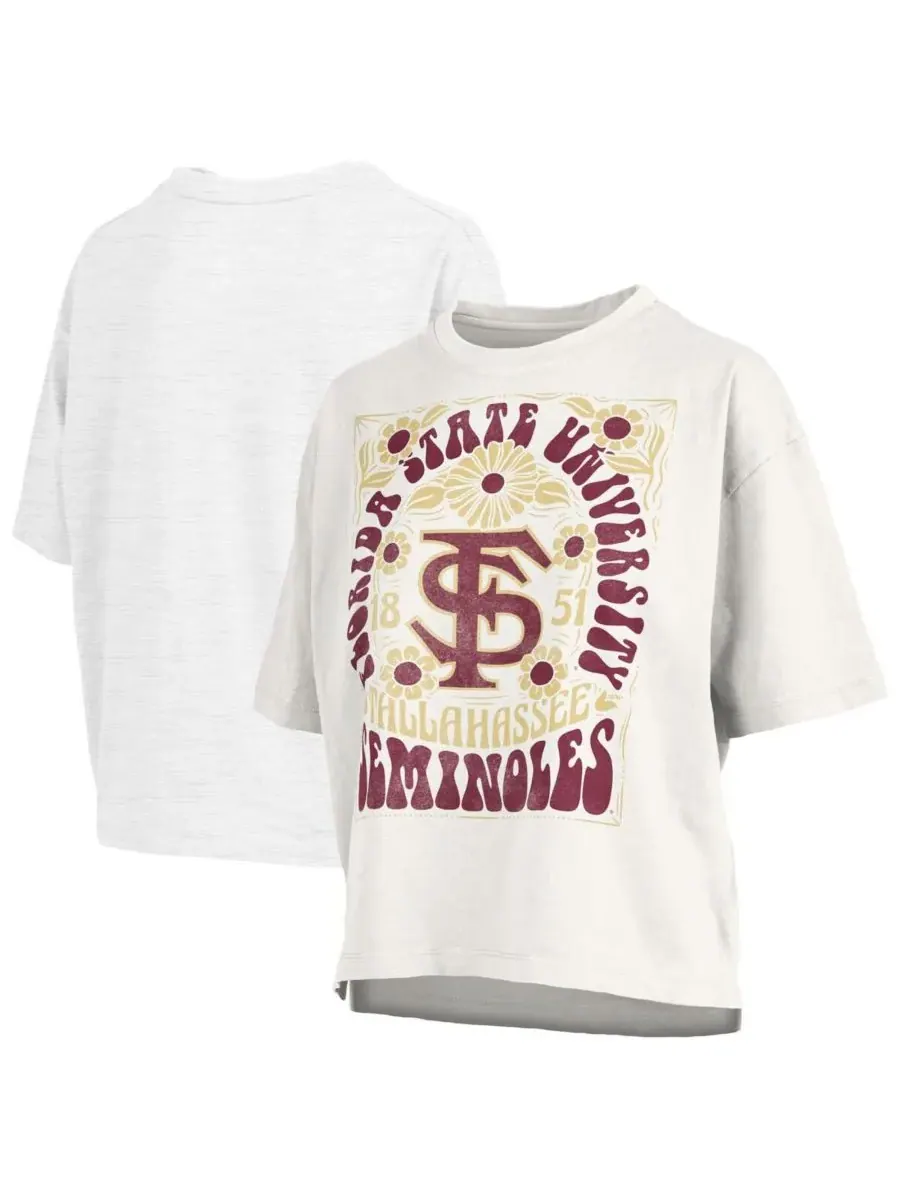 Pressbox Женская белая футболка оверсайз с надписью "Florida State Seminoles Harmony"