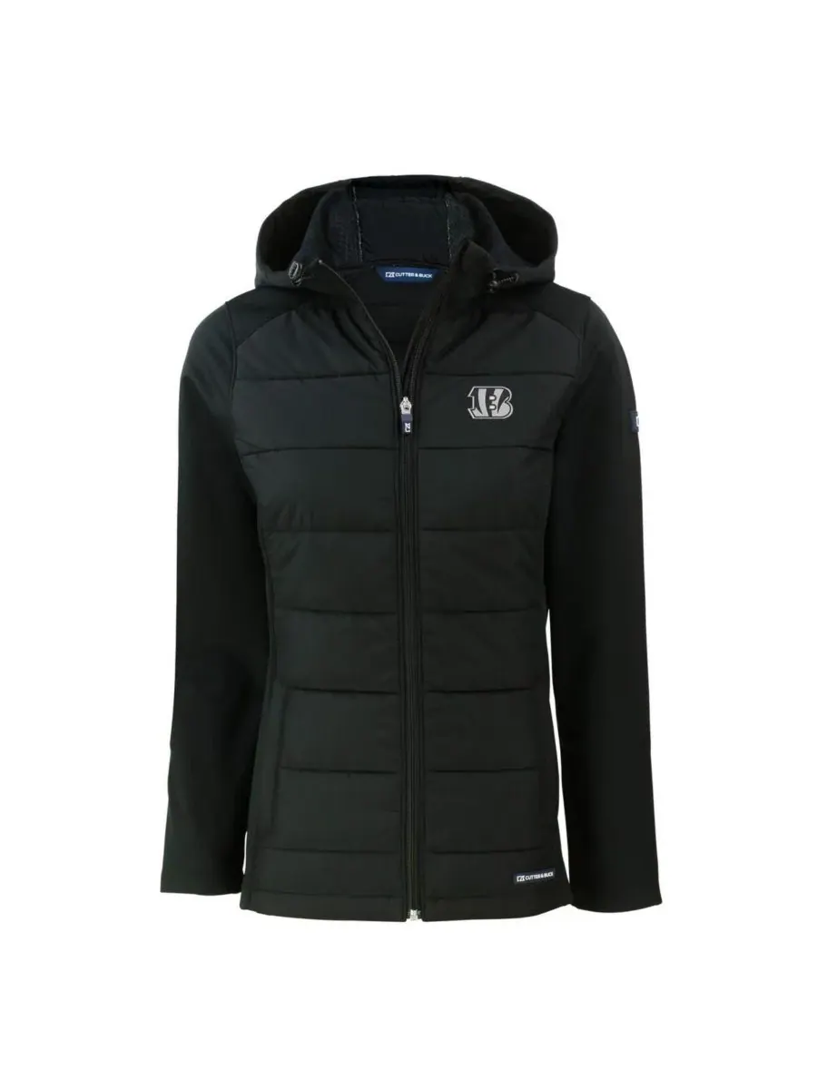 Cutter & Buck Женская черная куртка-худи на молнии Evoke Hybrid Eco Softshell с символикой команды — изображение 3 из 3