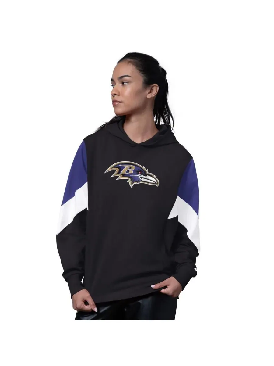 Starter Женская черная толстовка с капюшоном Baltimore Ravens Scrimmage