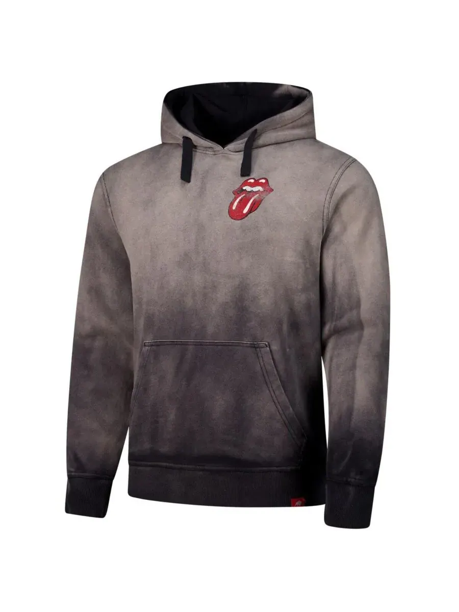 Sportiqe Мужская и женская серая толстовка с капюшоном Rolling Stones x Chicago Bulls Collab — изображение 3 из 3, серый