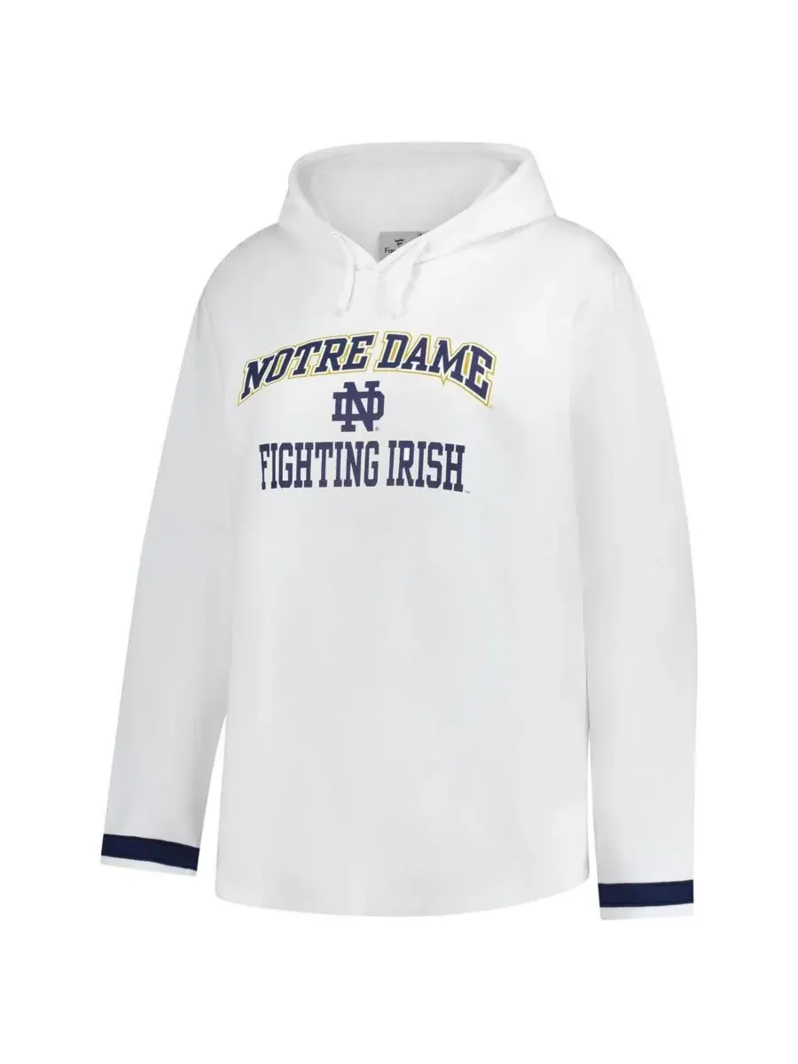 Fanatics Женская белая толстовка с капюшоном Notre Dame Fighting Irish больших размеров — изображение 3 из 3, белый