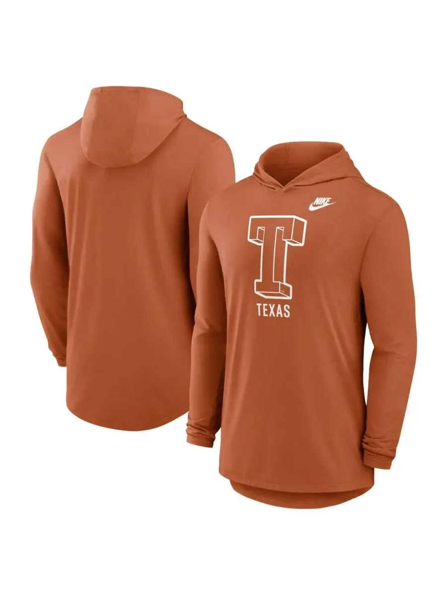 Nike Мужская футболка с длинными рукавами Texas Orange Texas Longhorns Legacy Tri-Blend Dri-FIT с