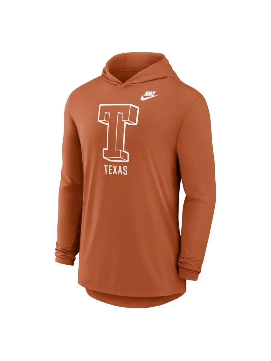 Nike Мужская футболка с длинными рукавами Texas Orange Texas Longhorns Legacy Tri-Blend Dri-FIT с — изображение 2 из 3
