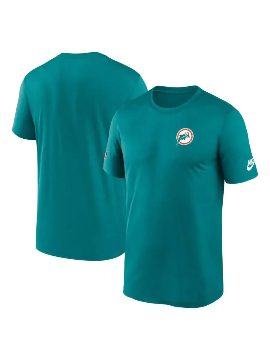 Мужская футболка Aqua Miami Dolphins Sideline Alt Pack Small Logo Legend Performance Nike
