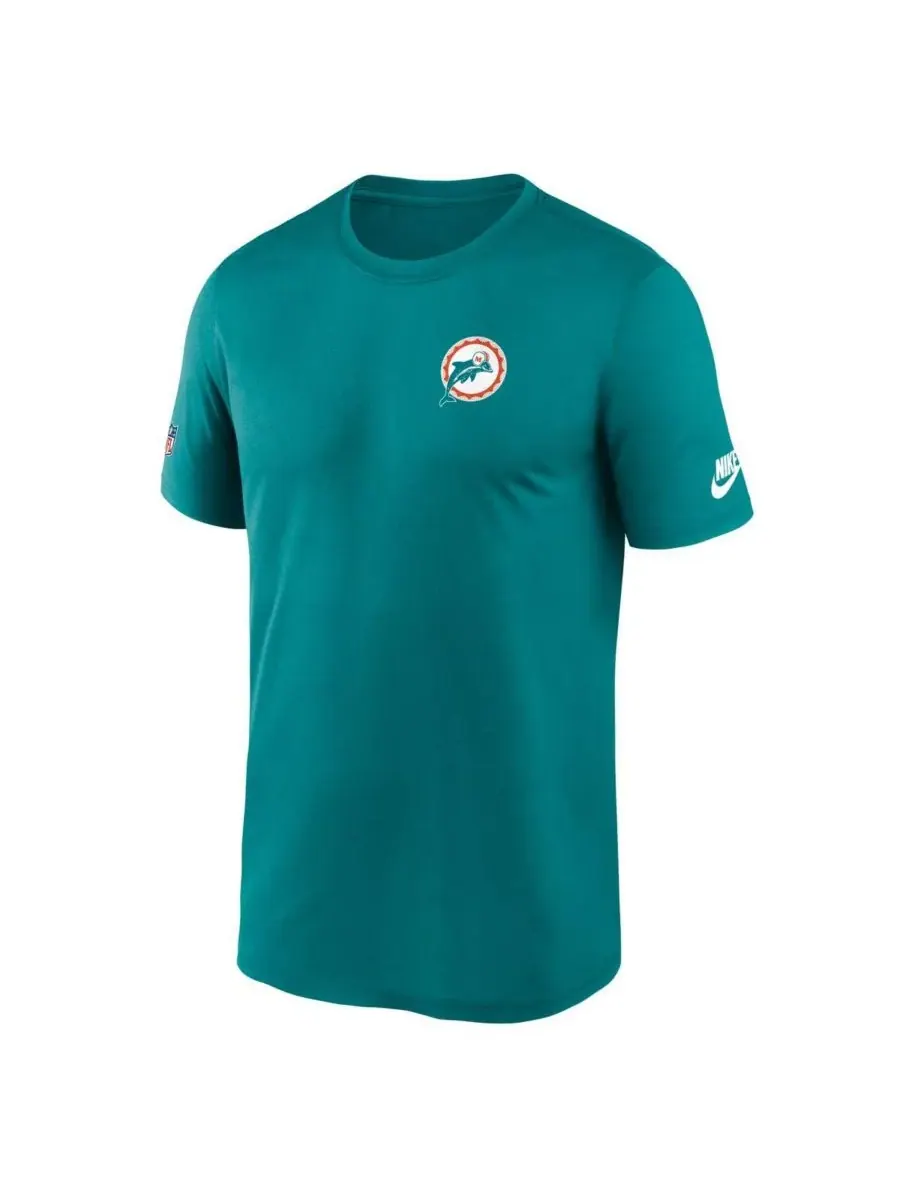 Мужская футболка Aqua Miami Dolphins Sideline Alt Pack Small Logo Legend Performance Nike — изображение 2 из 3, голубой