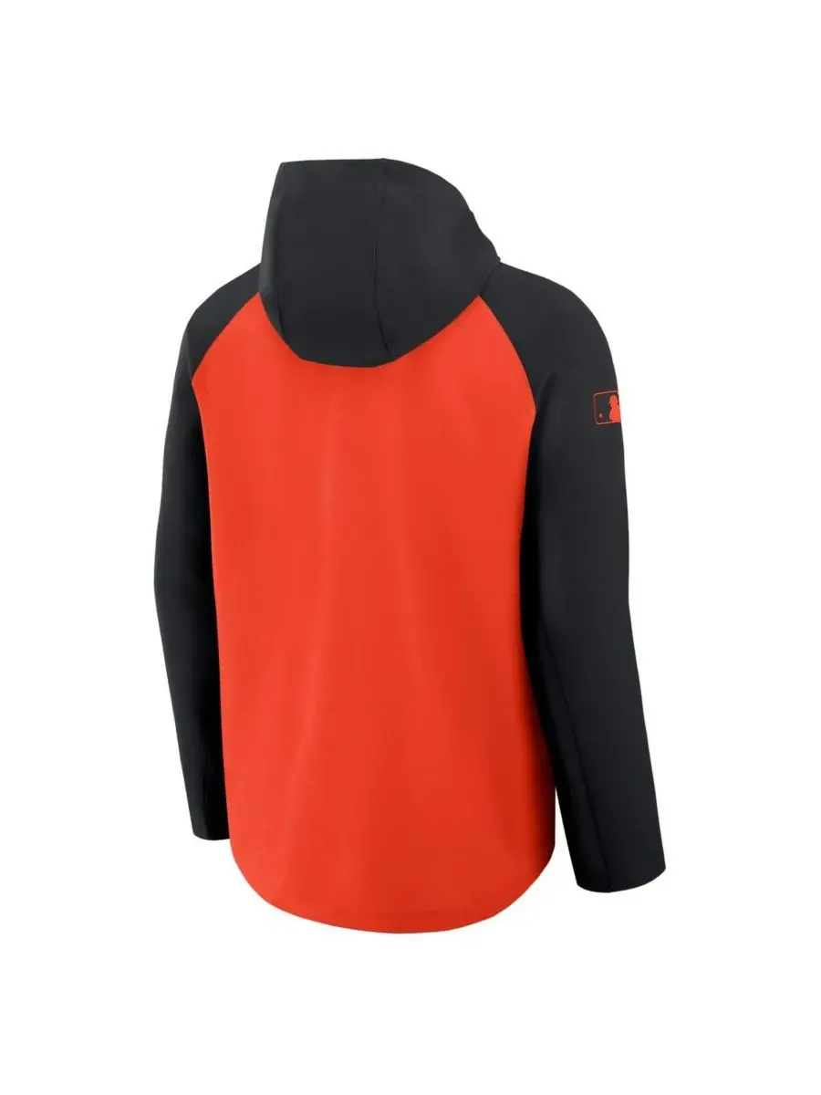 Nike Мужская оранжево-черная куртка Baltimore Orioles из аутентичной коллекции с рукавами реглан и — изображение 2 из 3