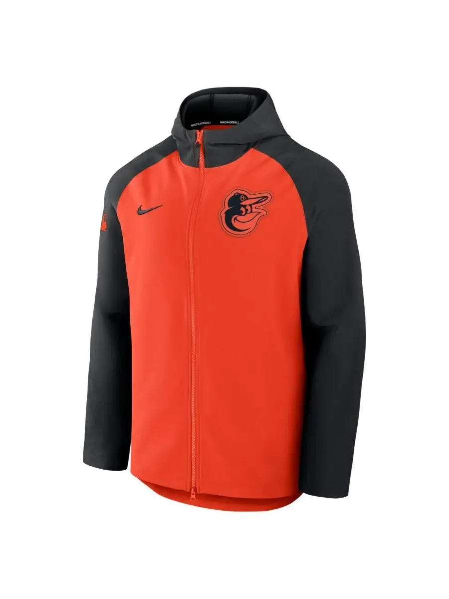 Nike Мужская оранжево-черная куртка Baltimore Orioles из аутентичной коллекции с рукавами реглан и — изображение 3 из 3