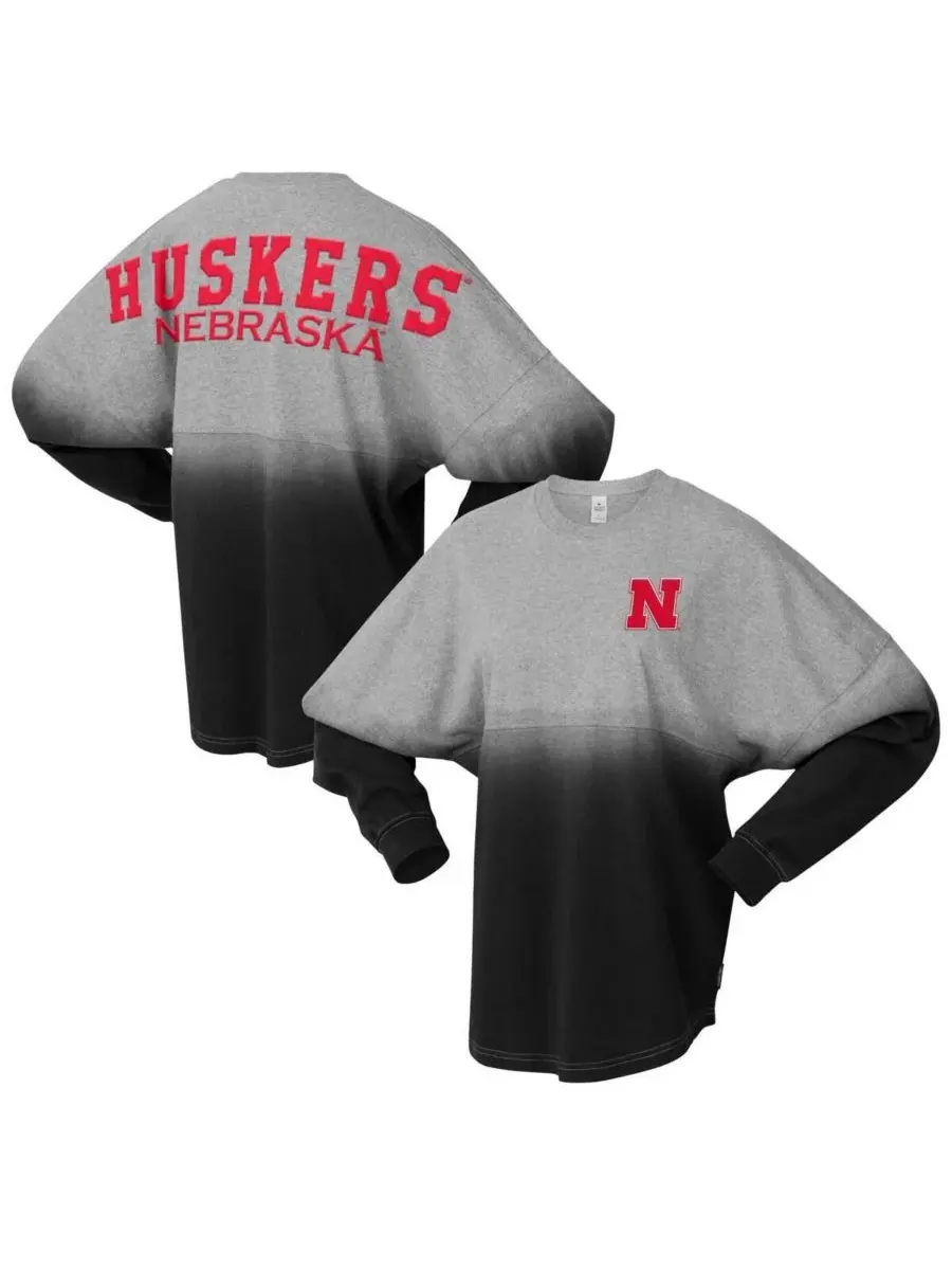 Spirit Jersey Мужская и женская футболка с длинным рукавом, черно-серая, с градиентным переходом