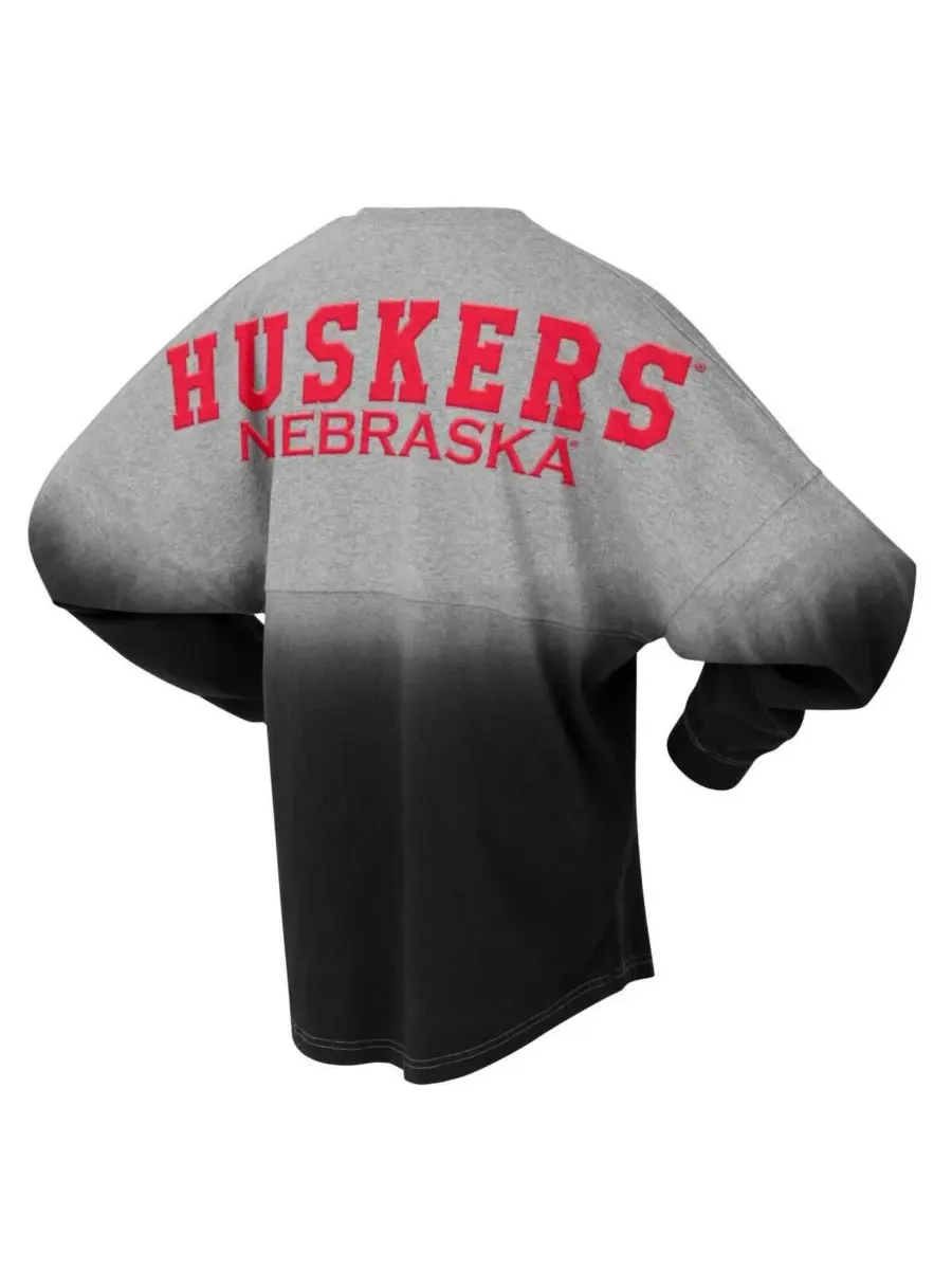 Spirit Jersey Мужская и женская футболка с длинным рукавом, черно-серая, с градиентным переходом — изображение 2 из 3