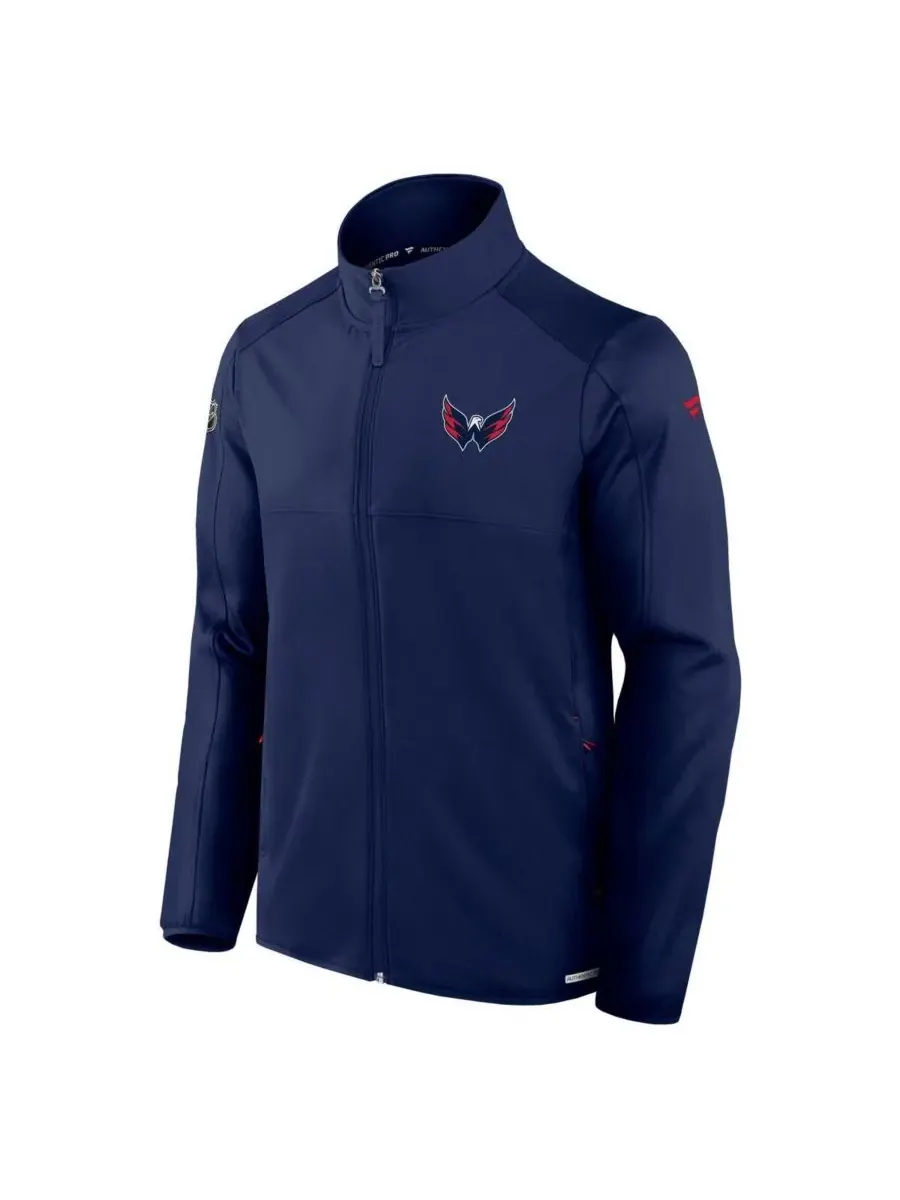 Fanatics Мужская темно-синяя флисовая куртка на молнии с символикой Washington Capitals Authentic — изображение 2 из 3