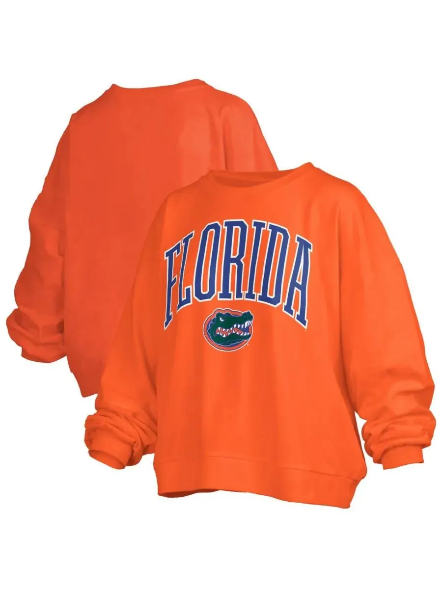 Pressbox Женская оранжевая толстовка-пуловер Florida Gators Janise Arch Over Logo Waist Length