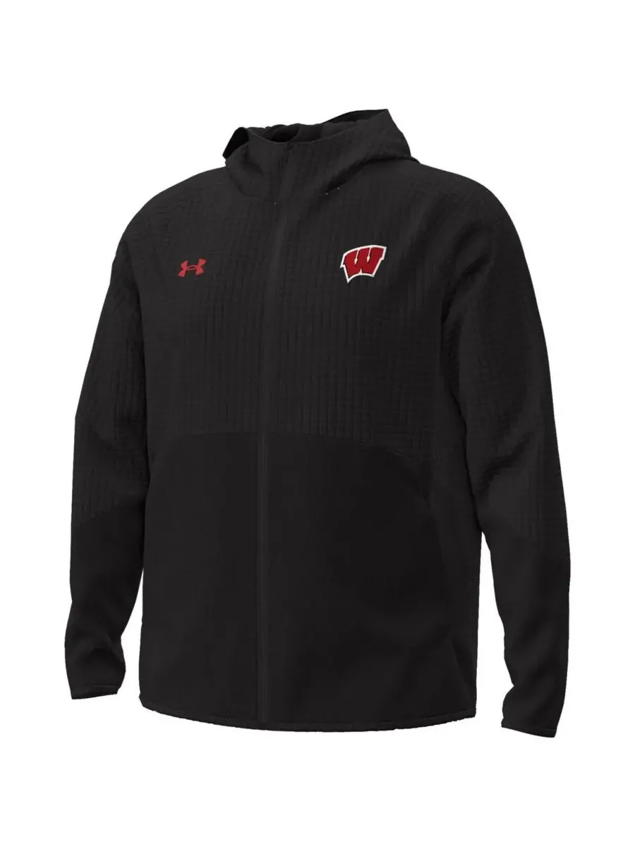 Under Armour Мужская черная куртка-реглан с полной застежкой-молнией Wisconsin Badgers Unstoppable — изображение 3 из 3