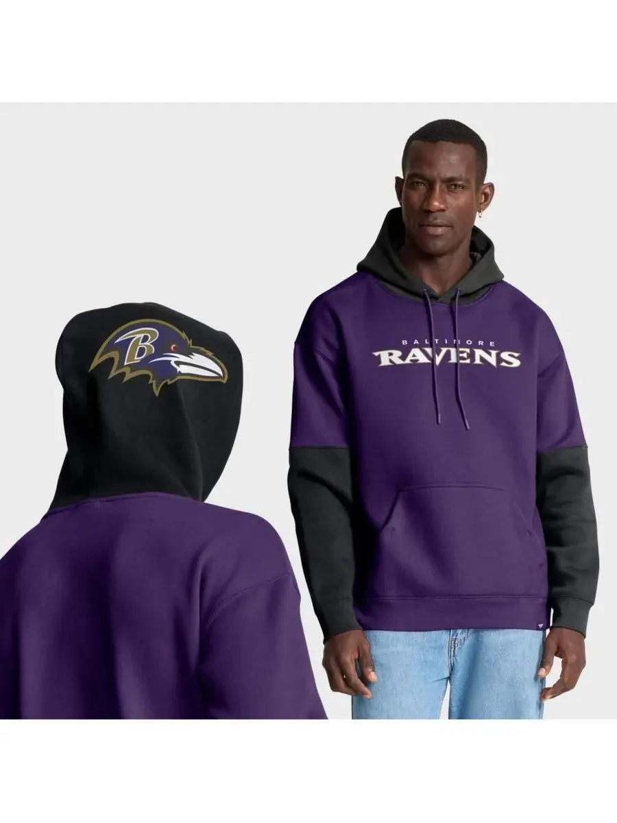 Fanatics Мужская фиолетовая толстовка с капюшоном в виде шлема команды Baltimore Ravens