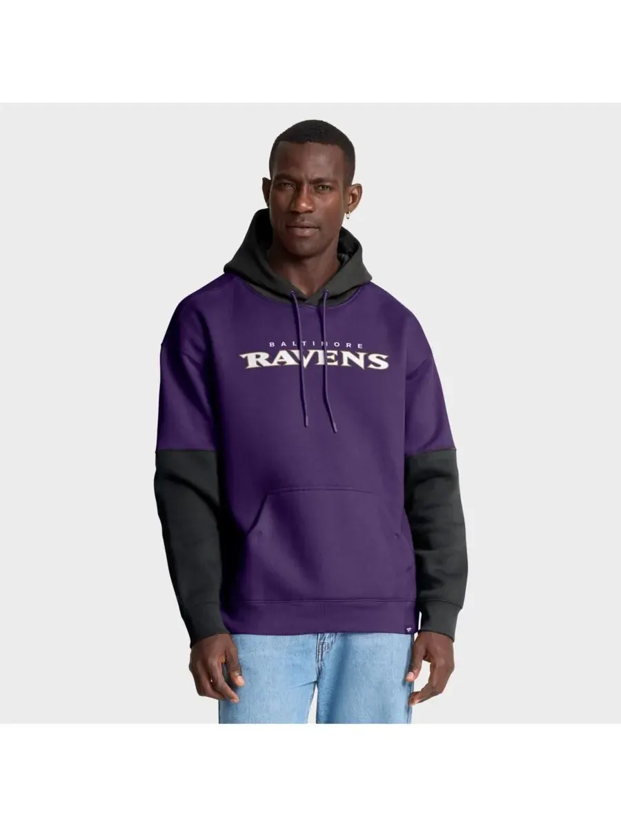 Fanatics Мужская фиолетовая толстовка с капюшоном в виде шлема команды Baltimore Ravens — изображение 2 из 5, фиолетовый