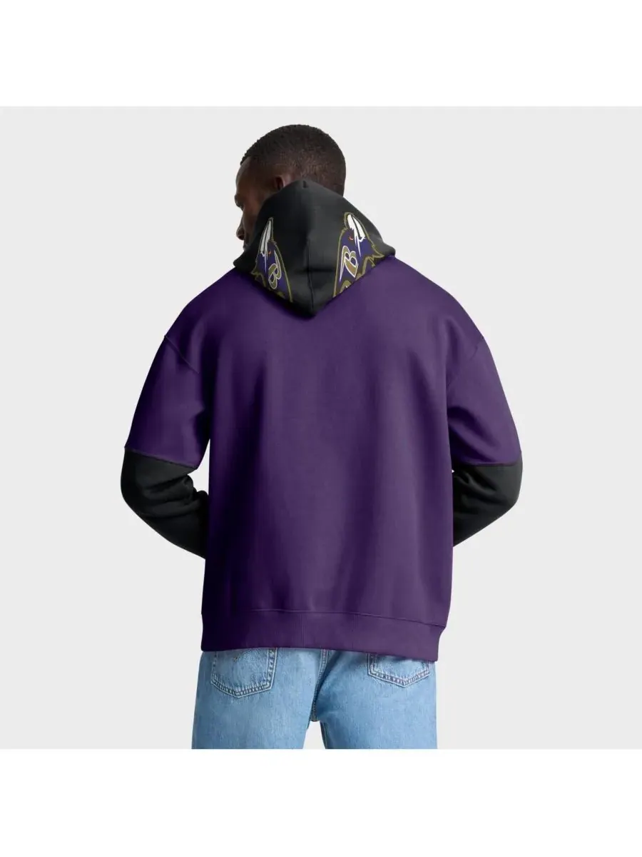 Fanatics Мужская фиолетовая толстовка с капюшоном в виде шлема команды Baltimore Ravens — изображение 3 из 5, фиолетовый