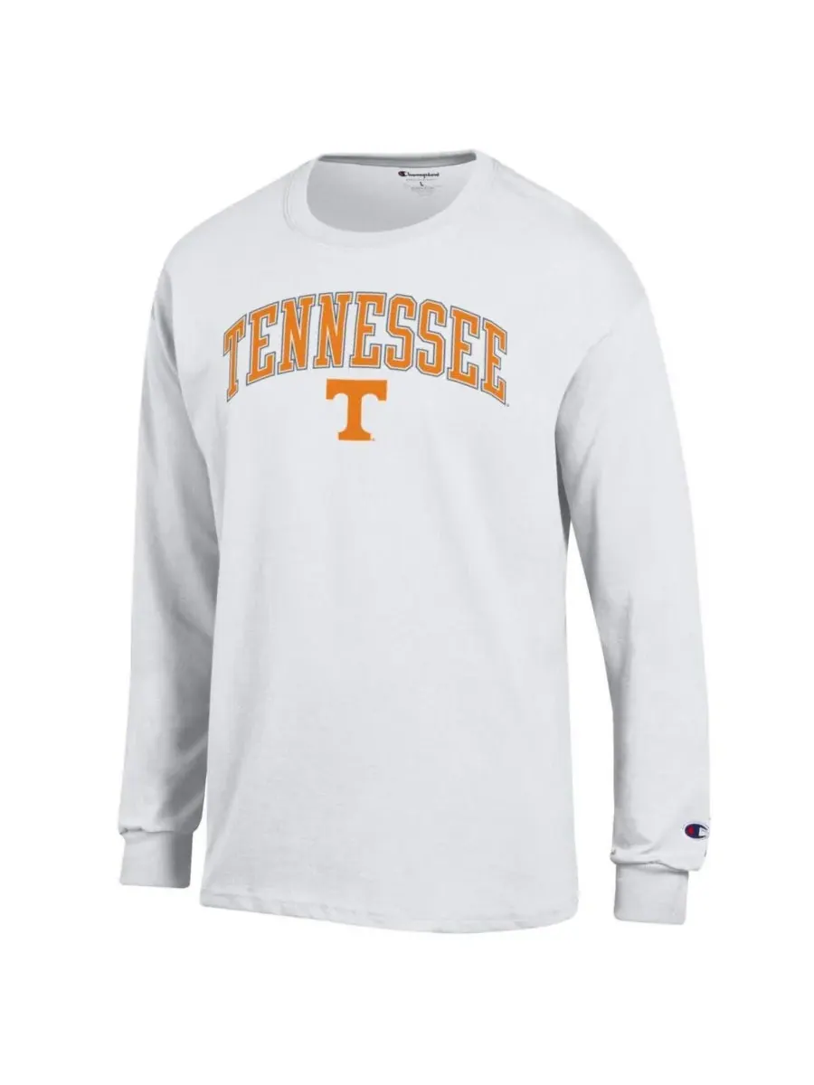 Champion Мужская белая футболка с длинными рукавами Tennessee Volunteers с логотипом в виде арки — изображение 3 из 3, белый