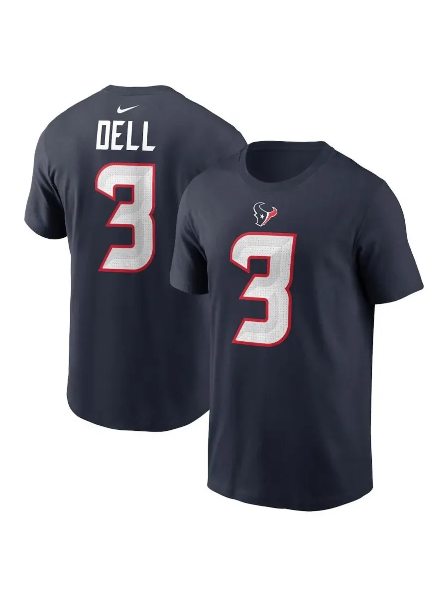 Nike Мужская футболка Tank Dell Navy с именем и номером игрока команды Houston Texans