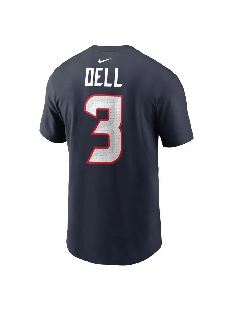Nike Мужская футболка Tank Dell Navy с именем и номером игрока команды Houston Texans — изображение 3 из 3, темно-синий