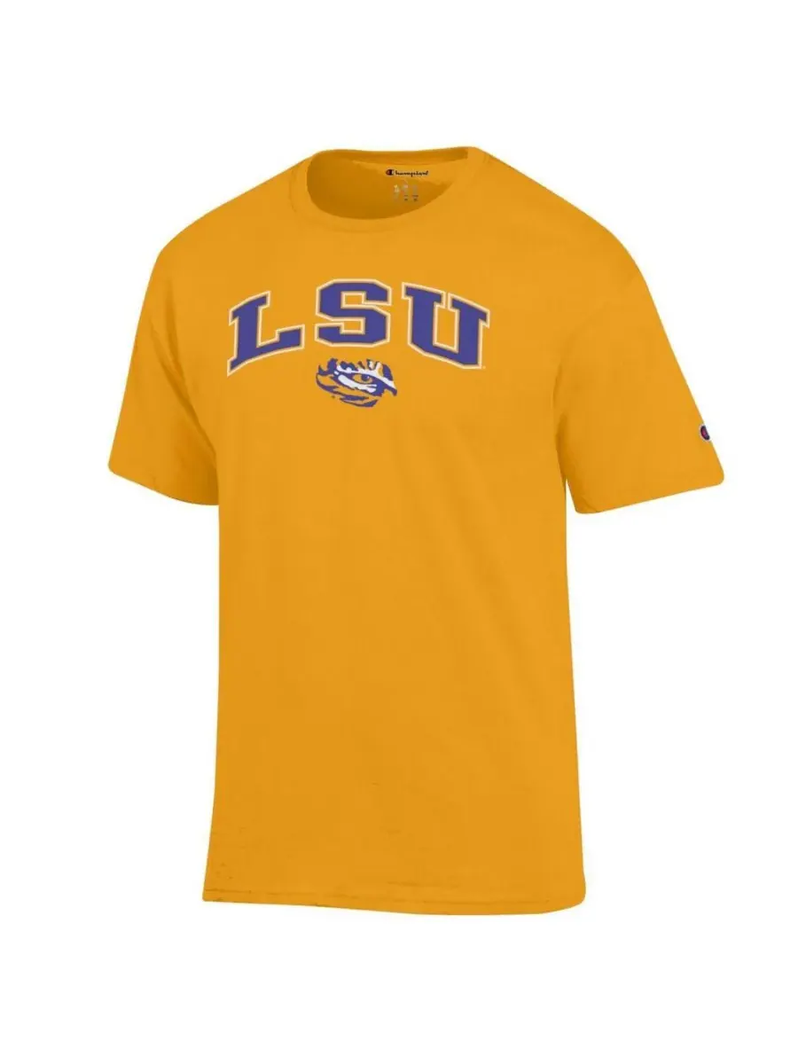 Мужская золотистая футболка с логотипом LSU Tigers в виде арки Champion — изображение 2 из 3, золото