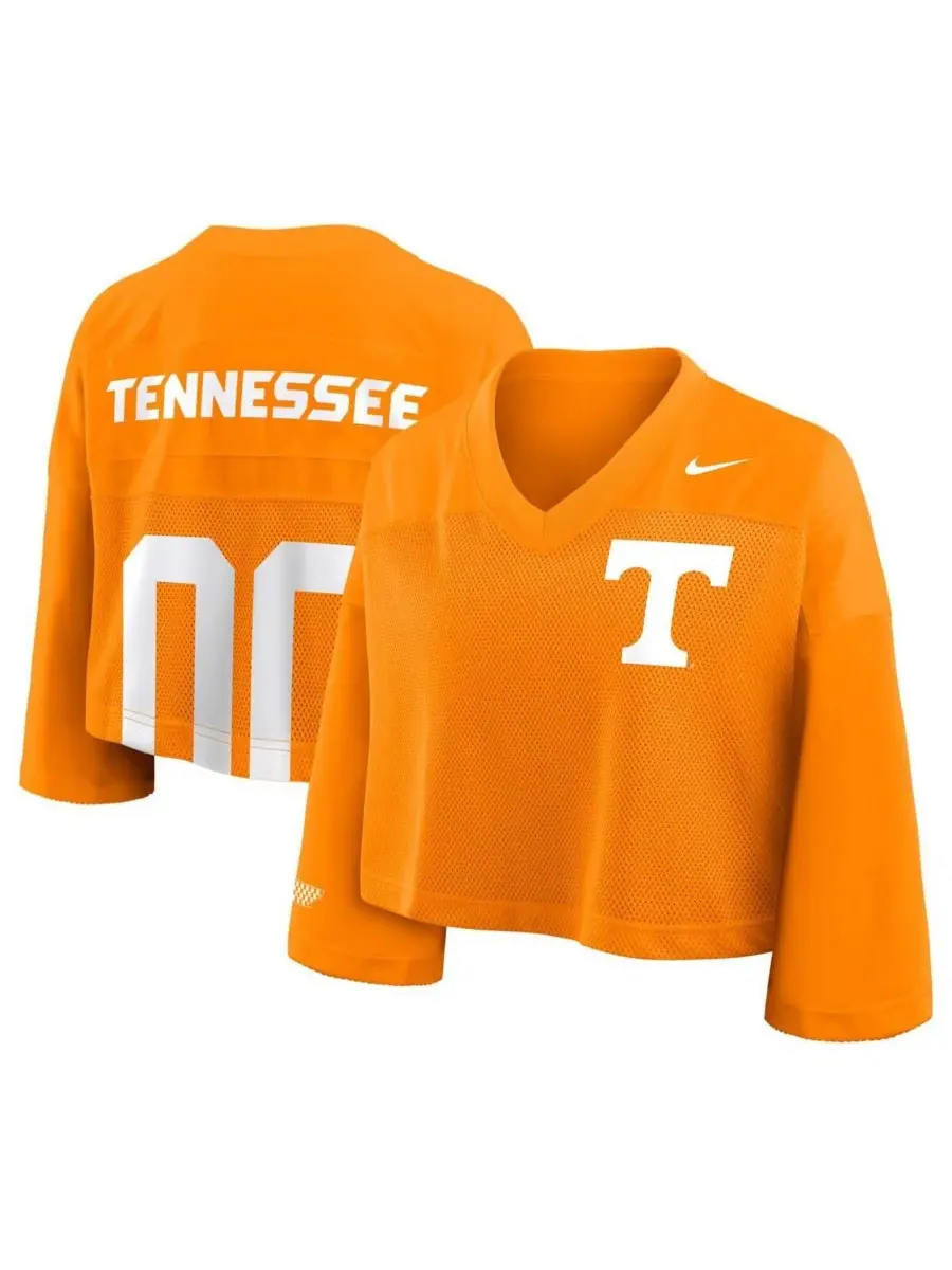 Nike Женская укороченная сетчатая футболка Tennessee Orange Tennessee Volunteers Fashion Fashion