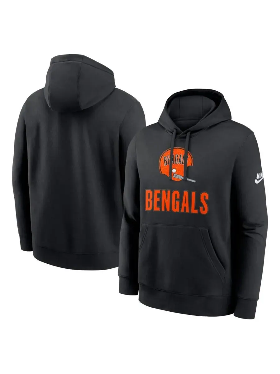 Nike Мужская черная толстовка с капюшоном Cincinnati Bengals Best Season Rewind Club