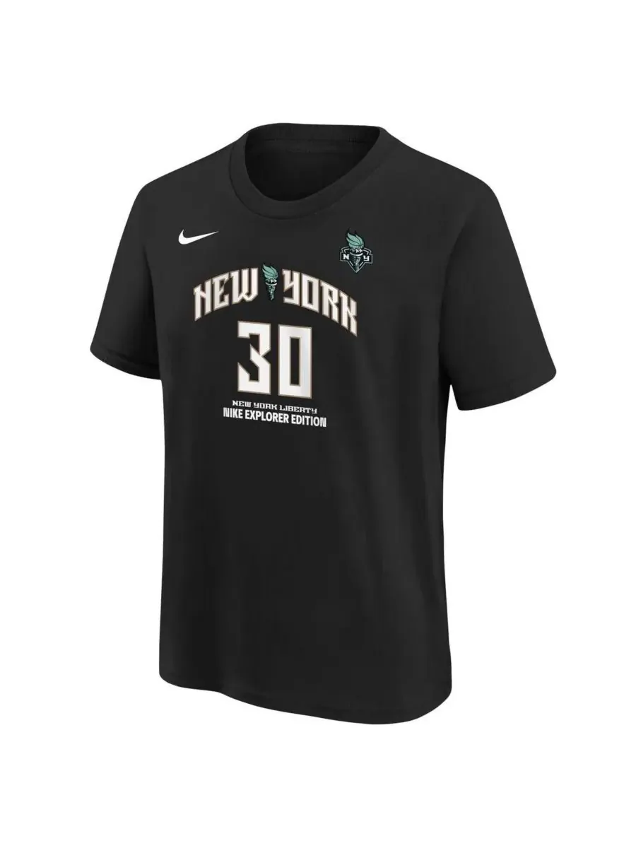 Nike Футболка для мальчиков и девочек Breanna Stewart Black New York Liberty Explorer Edition с — изображение 2 из 3, черный