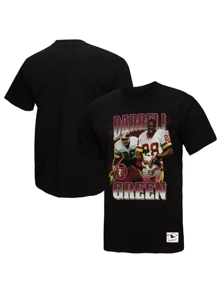 Mitchell & Ness Мужская футболка Darrell Green Black Washington Commanders с графическим