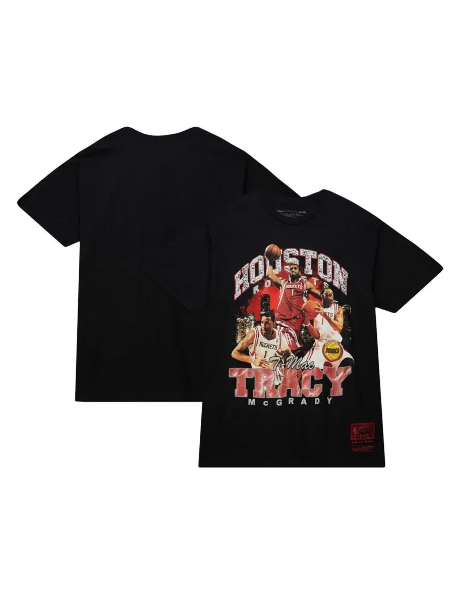 Mitchell & Ness Мужская черная футболка Трейси Макгрейди с символикой команды Houston Rockets