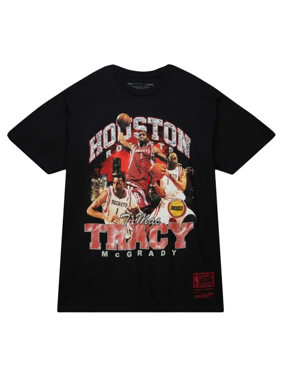 Mitchell & Ness Мужская черная футболка Трейси Макгрейди с символикой команды Houston Rockets — изображение 2 из 4, черный