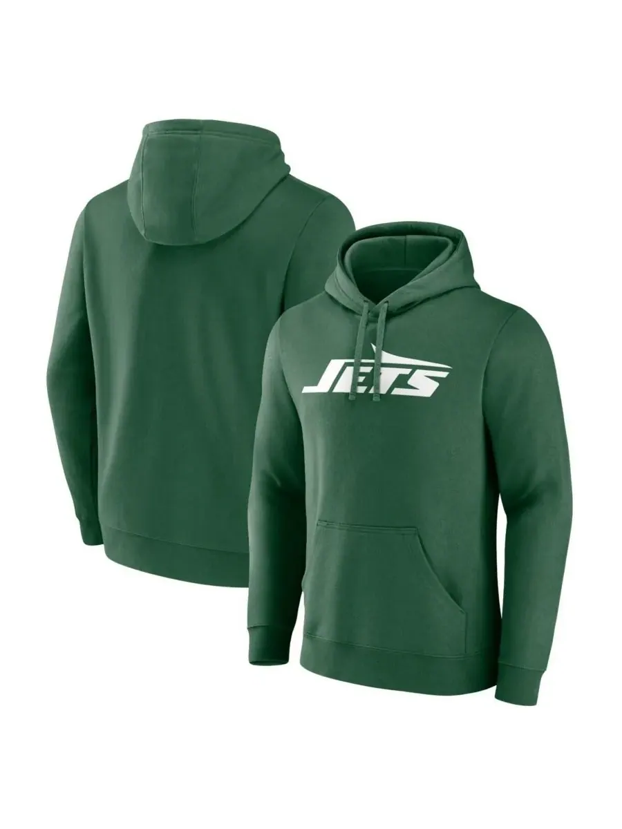 Fanatics Мужская зеленая толстовка с капюшоном и основным логотипом New York Jets