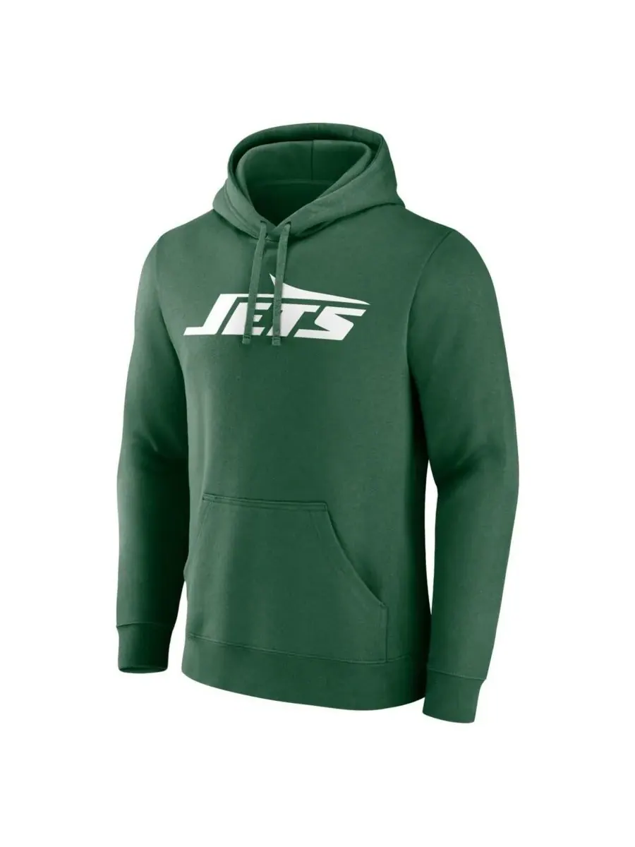 Fanatics Мужская зеленая толстовка с капюшоном и основным логотипом New York Jets — изображение 2 из 3, зеленый
