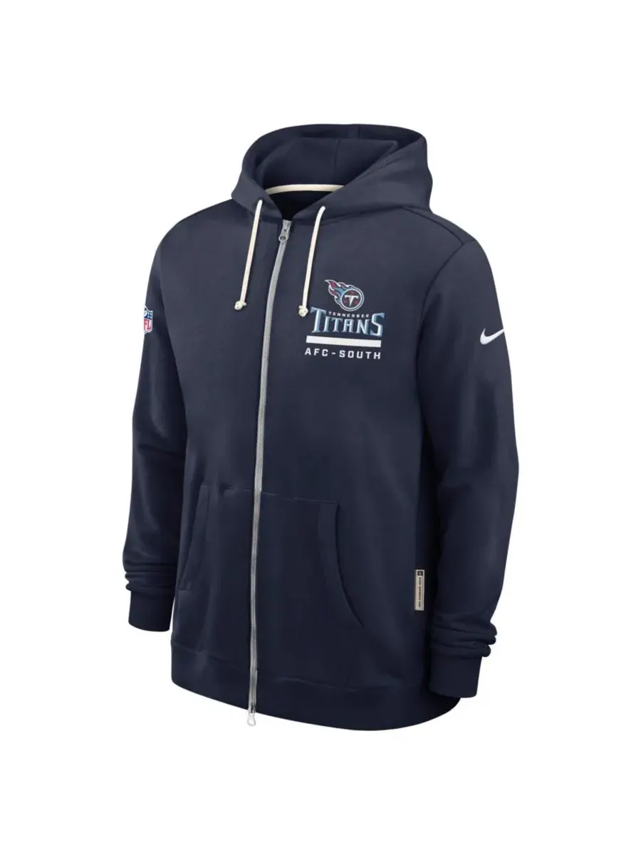 Nike Мужская темно-синяя толстовка на молнии с символикой команды Tennessee Titans Sideline Utility — изображение 2 из 2