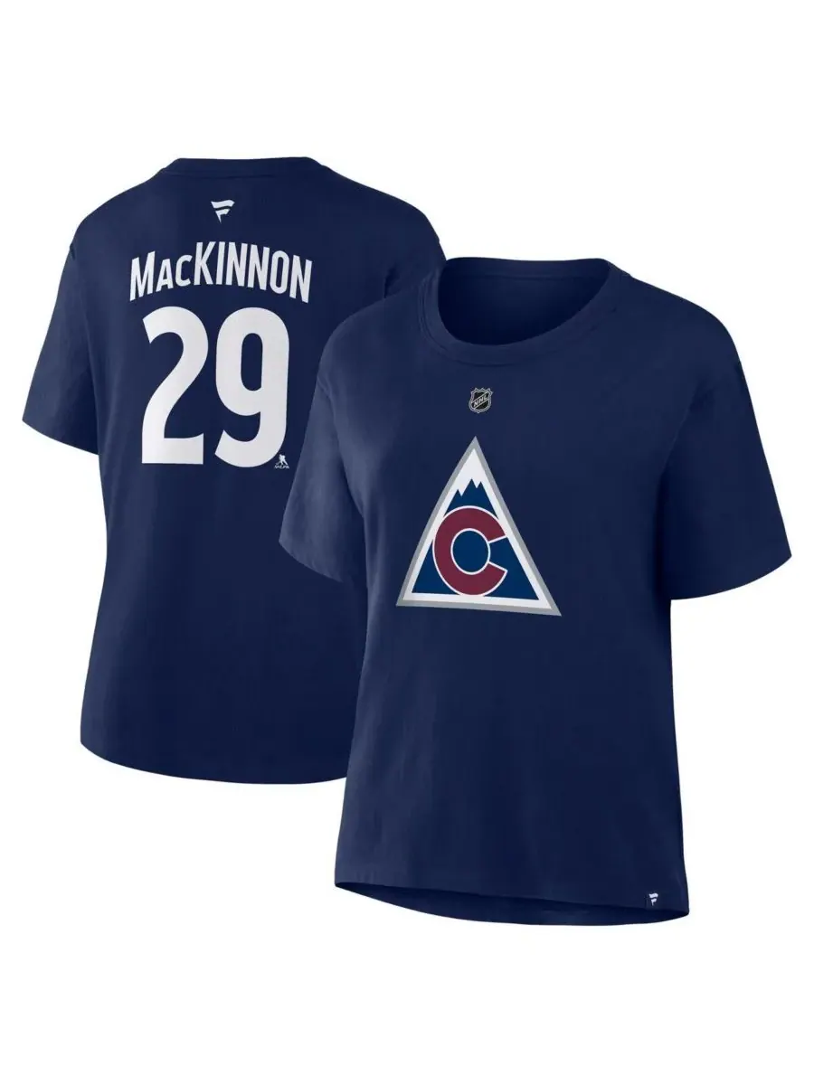 Fanatics Женская спортивная футболка Nathan MacKinnon Athletic Navy Colorado Avalanche Authentic