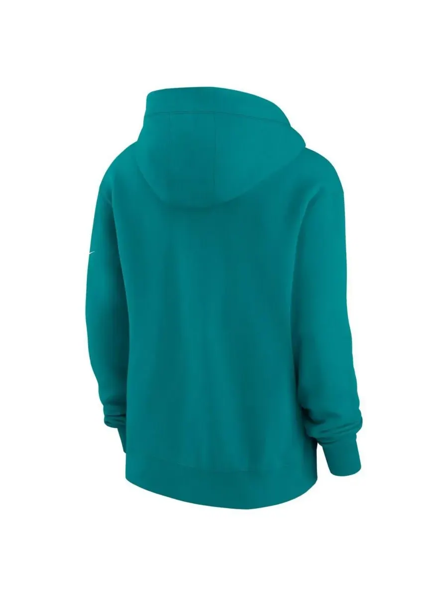 Женская толстовка на молнии Aqua Miami Dolphins Phoenix Rewind Nike — изображение 2 из 3, голубой