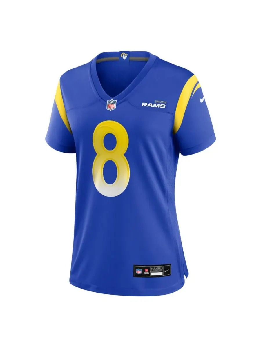 Nike Женская игровая футболка Jared Verse Royal Los Angeles Rams — изображение 2 из 4, королевский