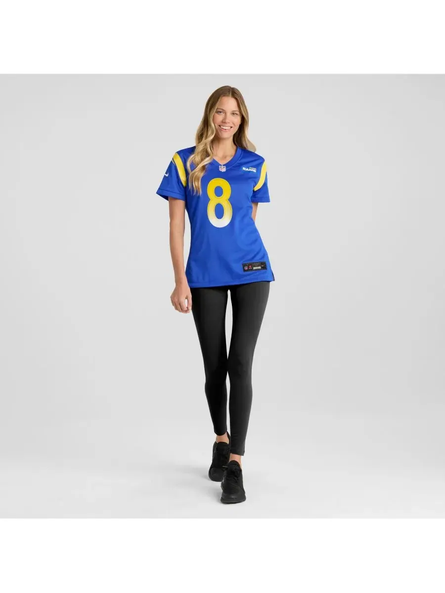 Nike Женская игровая футболка Jared Verse Royal Los Angeles Rams — изображение 4 из 4, королевский