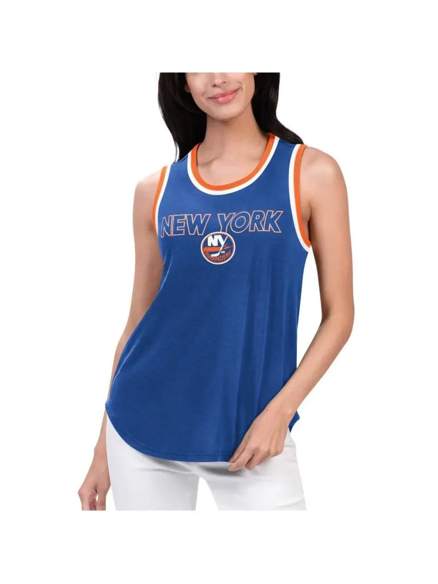 Женская майка Royal New York Islanders Strategy Tank Top G-Iii 4Her By Carl Banks